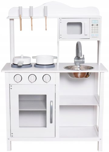  Große HOLZKÜCHE für Kinder + TÖPFE + SPÜLE + BESTECK + MIKROWELLE!!!