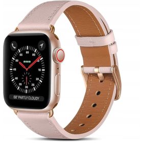    ELEGANTES WILDLEDERARMBAND FÜR APPLE WATCH 6 5 4 38 40 42 44MM IWATCH ROSA