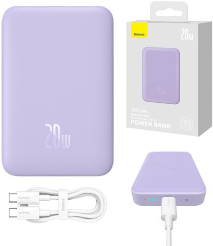  Baseus Magnetic Mini 10000 mAh 20 W MagSafe (lila)