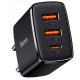  Baseus Compact Wandladegerät 1x USB-A, 1x USB-C, QC, PD 20W, schwarz