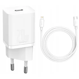    Baseus USB-C 20W Wandladegerät + iPhone Lightning Schnellladekabel