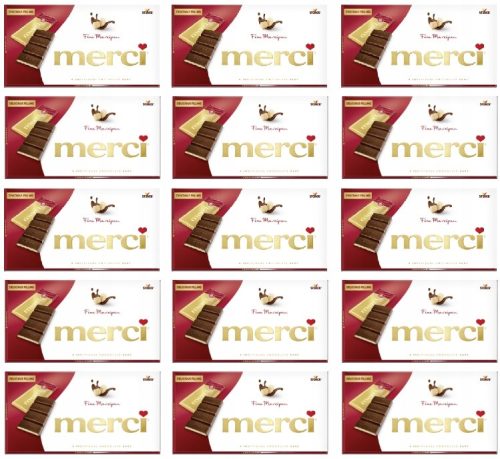 MERCI Schokolade mit Marzipanfüllung, 15x 112g Packung