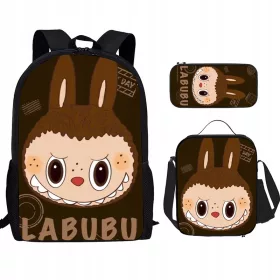  Labubu Schul-Set, Rucksack, A4-Tasche, Bleistiftetui