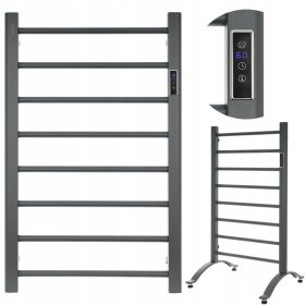    EBERG Elektro-Badheizkörper, Leitertrockner, stehend, 200W, grau