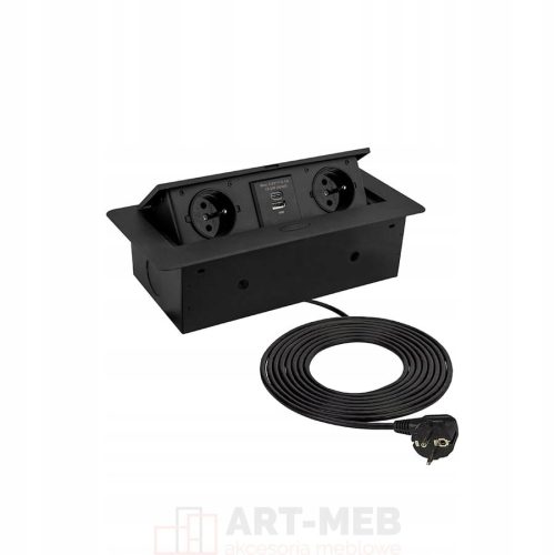 Steckdose, Tisch-USB Orno schwarz
