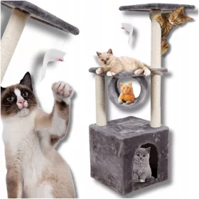  Niedriger Kratzbaum, Bett, Kratzbaum, Omna-Turm 61 - 100 cm