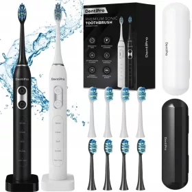  SET 2X SCHALLZAHNBÜRSTENGEHÄUSE, 5 MODI, 8 ALPHA-TIPPS