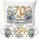  BECHER + KISSENSET 70 JAHRE GEBURTSTAG GESCHENK FÜR DIE GEBURTSTAGSPERSON