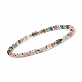  Damenarmband Naturstein Turmalin 2X3 mm