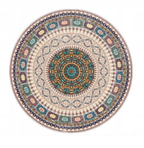  RUNDER TEPPICH FÜR WOHNZIMMER 160 CM RETRO VINTAGE ANTI-RUTSCH BOHO XL!!