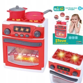   INTERAKTIVER SET-OFEN MIT ZUBEHÖR FÜR KINDER, DER BELEUCHTET UND GERÄUSCHE MACHT