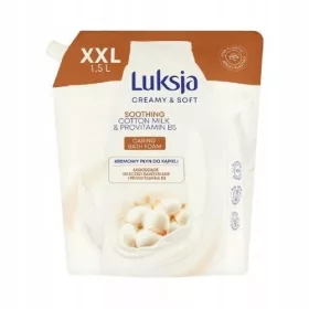    Luksja Creamy Soft Cremige Badeflüssigkeit mit beruhigender Baumwollmilch und Provitamin B5 1,5 l