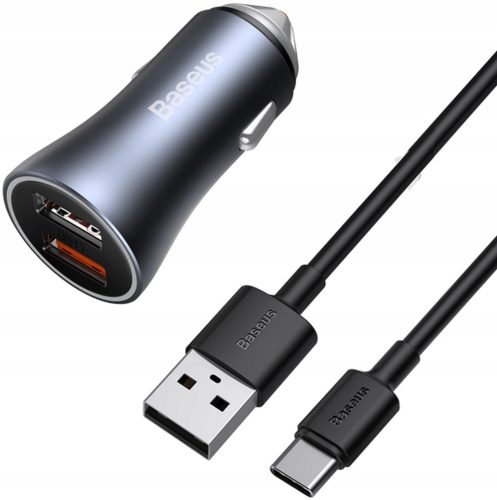  BASEUS SCHNELLES KFZ-LADEGERÄT USB-NETZTEIL 2XUSB 40W + USB-C-KABEL 1M