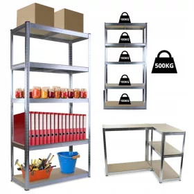    Chiccot Lagerregal aus Metall, 180 x 90 x 40 cm, max. 100 kg pro Regal