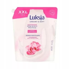    Luksja Creamy Soft Cremige Badeflüssigkeit mit glättenden Rosen- und Milchproteinen 1,5 l