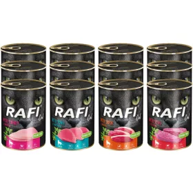    RAFI CAT ADULT Nassfutter für Katzen, Geschmacksmischung, 12 x 400 g