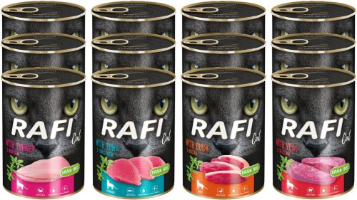  RAFI CAT ADULT Nassfutter für Katzen, Geschmacksmischung, 12 x 400 g