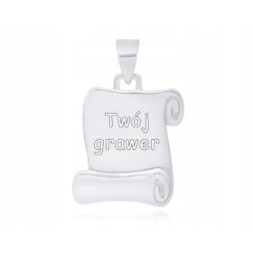  Silberanhänger, glatter Papyrus + Gravur. 925er Anhänger