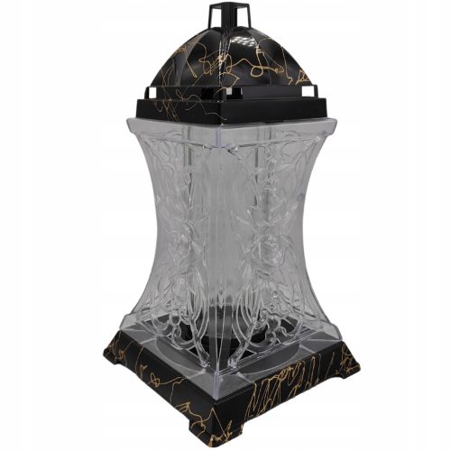  Grabkerze Laterne quadratisch PGCZ Schwarz 34 cm groß
