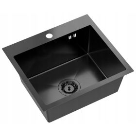  Quadron LUKE 100 Einbeckenspüle, schwarzer Stahl