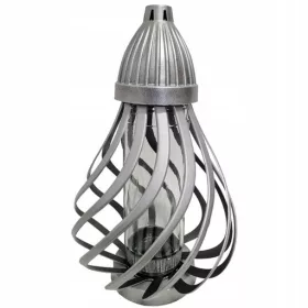  Grabkerze, große silberne Laterne, 36 cm, gebogenes Netz