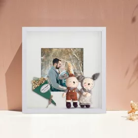  Befüllbarer 3D-Fotorahmen, 20 x 20 cm, 2er-Set, weiß