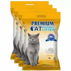    Premium Cat Clumping Bentonite Streu – Zitrone für Katzen, duftend, 5 l
