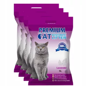    Premium Cat Clumping Bentonite Streu – Lavendel für Katzen, duftend, 5 l