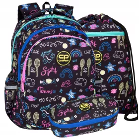   Rucksackset für Schulmädchen: CoolPack Tennis Star - Rucksack, Etui & Turnbeutel