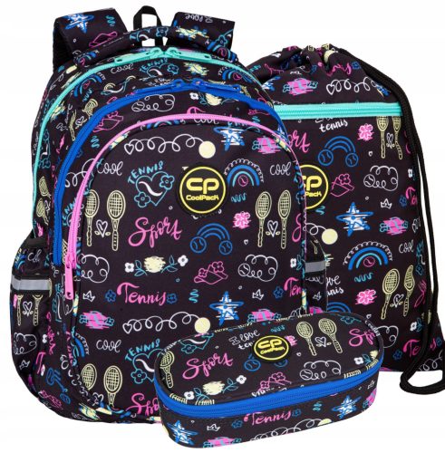 Rucksackset für Schulmädchen: CoolPack Tennis Star - Rucksack, Etui & Turnbeutel
