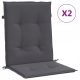 Anthrazitfarbene Gartenkissen 50x40x3/60x50x3 cm, 4 Stk.