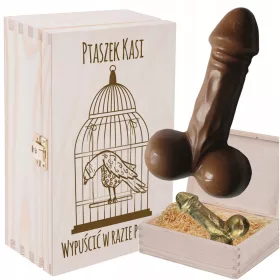    BOX MIT SCHOKOLADEN-PENIS-GESCHENK FÜR DIE JUNGGESELLSCHAFTSPARTY EINES FREUNDES