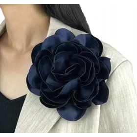  STOFFBLUMENBROSCHE PIN LOLITA ZUBEHÖR 16 cm XL MARINEBLAU