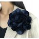  STOFFBLUMENBROSCHE PIN LOLITA ZUBEHÖR 16 cm XL MARINEBLAU