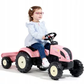  FALK Country Star Pink Trettraktor mit Anhänger