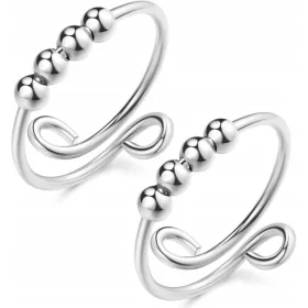    Angstring 2 Stück mit Perlen Fidget Ringe für Angstzustände