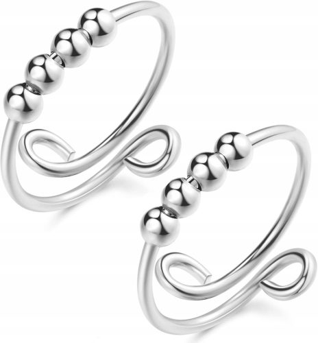  Angstring 2 Stück mit Perlen Fidget Ringe für Angstzustände