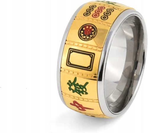  Rotierender Ring mit chinesischem Schriftzeichen, Mahjong, Angst-Fidget-Ringe