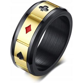    8mm Spinner Edelstahl Spinning Spinner Ring Schwarz Farbe Lucky