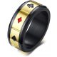  8mm Spinner Edelstahl Spinning Spinner Ring Schwarz Farbe Lucky