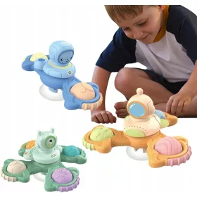    Spinner mit Saugnäpfen? - Niedliches Astronautenbaby, das zappelt und saugt
