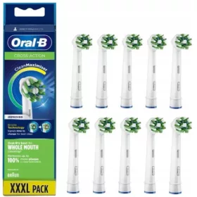  10x BRAUN ORAL-B CROSS ACTION ZAHNBÜRSTENKÖPFE, WEISS