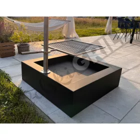  Edelstahlgrill mit Feuerraum QUADRA 80 - Stahl - modern