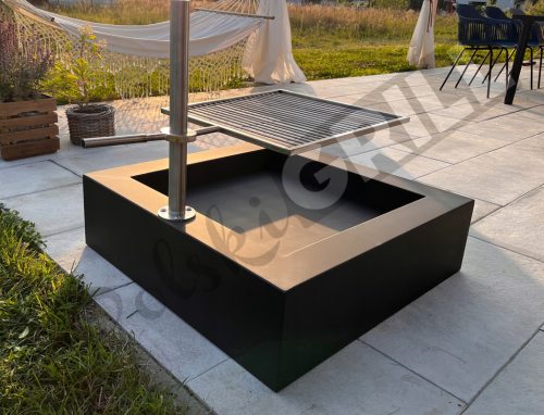  Edelstahlgrill mit Feuerraum QUADRA 80 - Stahl - modern