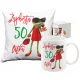  BECHERSET KISSEN GESCHENK ZUM 50. GEBURTSTAG FÜR EINE FRAU 50 Jahre alt