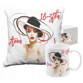    BECHER-SET KISSEN GESCHENK ZUM 18. GEBURTSTAG MIT NAMEN Edle FRAU