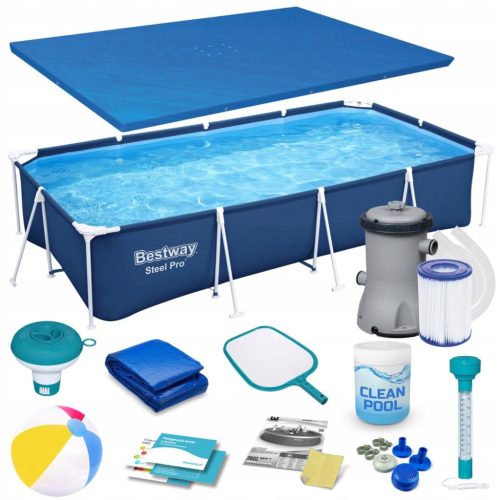  GARTENRAHMEN-SCHWIMMBAD MIT PUMPE 400 x 211 x 81 CM 15-IN-1 BESTWAY SET