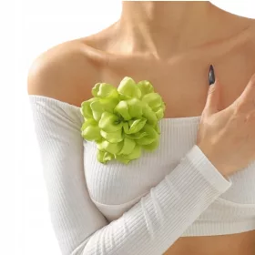    BROSCHE BIN ROSE GROßE 11 CM BLUME GRÜN ELEGANT FÜR EINE JACKE