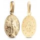  KLASSISCHE WUNDERMEDAILLE AUS GOLD MIT DER GOTTESMUTTER, DOPPELSEITIG 8KT 333
