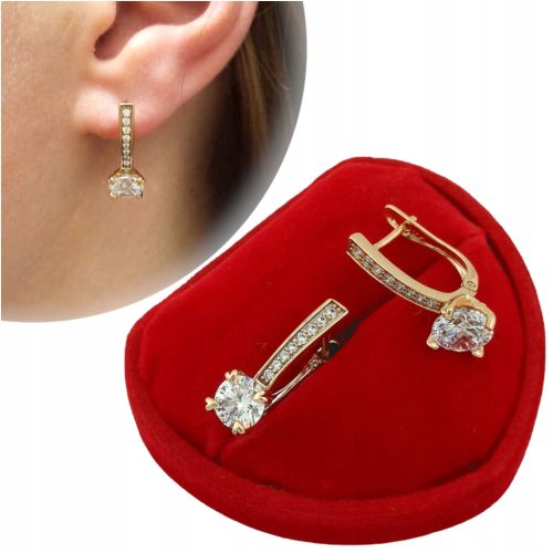  Leuchtende Goldohrringe mit Zirkonen, elegant für jeden Tag für Frauen